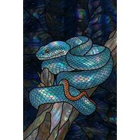 Iridescent Blue Serpent on a Branch