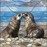 Two Seals at the Shore