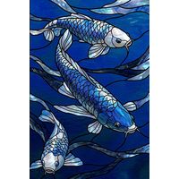 Trio of Serene Blue Koi