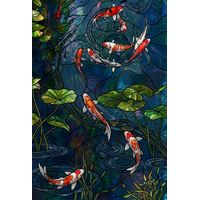 Koi Pond in Deep Blue