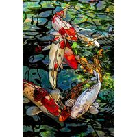 Koi Pond in Vibrant Tones