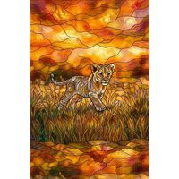 Lion Cub in Golden Grass