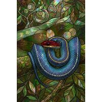Blue Garter Snake in Woodland Foliage