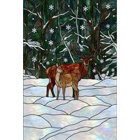 Winter Forest Stag and Doe