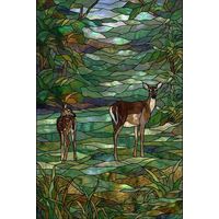 Doe and Fawn in Forest Glade