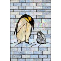 Emperor Penguin Parent and Chick in the Frozen Wild