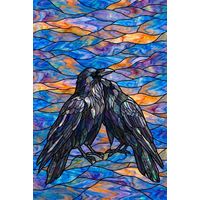 Pair of Ravens in Twilight