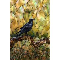 Raven Perched on Gnarled Branch