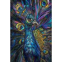 Peacock in Iridescent Jewel Tones