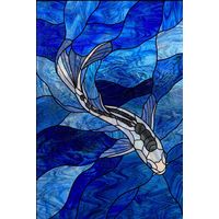 Koi Swimming in Deep Azure Waters