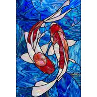 Koi Pair in Deep Azure