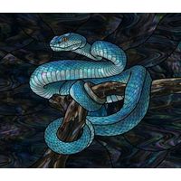 Vibrant Blue Viper on Branch