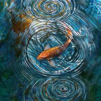 Koi Fish in Rippling Waters
