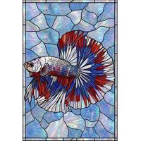 Betta Fish in Red, White, and Blue