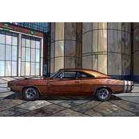 Classic Muscle Car in Industrial Setting