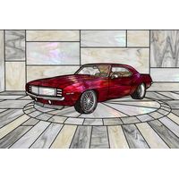 Classic Cherry Red Muscle Car