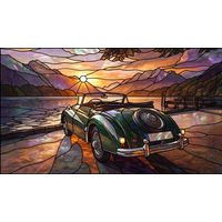 Vintage Convertible at Sunset