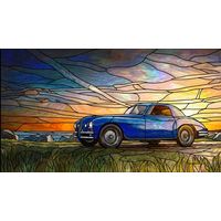 Classic Touring Car at Sunset