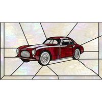 Vintage Sports Car in Deep Crimson