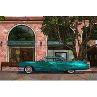 Classic Teal Coupe on Main Street