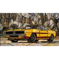 Classic Yellow Muscle Car