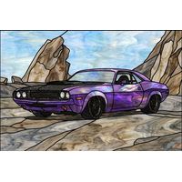 Classic Muscle Car in Purple