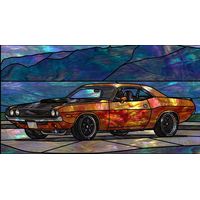 Classic Muscle Car in Iridescent Hues