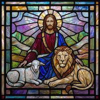 Christ with Lamb and Lion