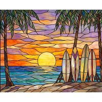 Surfboards at Sunset