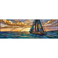Sailboat at Sunset on the Open Sea