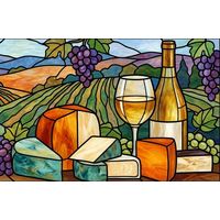 Vineyard Harvest with Cheese and Wine