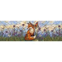 Fox and Butterfly in Wildflower Meadow