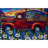 Vintage Truck in a Field of Wildflowers