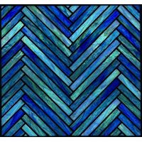 Herringbone Pattern in Cerulean and Aqua