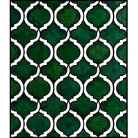 Emerald Quatrefoil Geometric Pattern