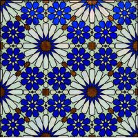 Geometric Moroccan Star and Floral Tile Pattern