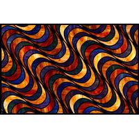 Abstract Swirling Waves in Warm Jewel Tones