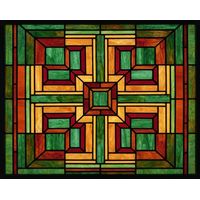 Geometric Interlocking Squares in Autumnal Hues