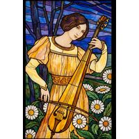 Maiden of Music in a Daisy Field