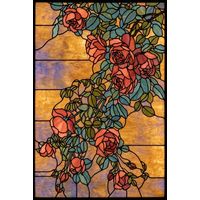Trailing Roses in Amber and Teal