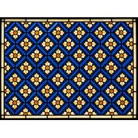 Cobalt Diamond with Golden Floral Medallions