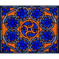 Floral Medallion in Cobalt and Amber