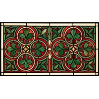 Gothic Leaf Medallion in Crimson and Emerald