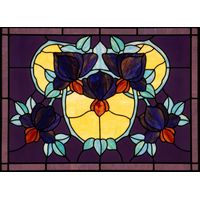 Iris Blooms in Amethyst and Gold