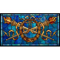 Crossed Torches and Laurel Wreath