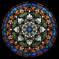 Floral Medallion in Cobalt and Amber