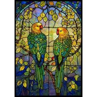 Two Parrots in a Golden Canopy