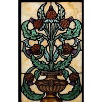 Thistle Bouquet in Classical Urn