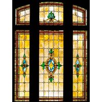 Amber and Emerald Geometric Medallion