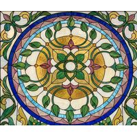 Lotus Blossom Medallion in Verdant Green and Gold